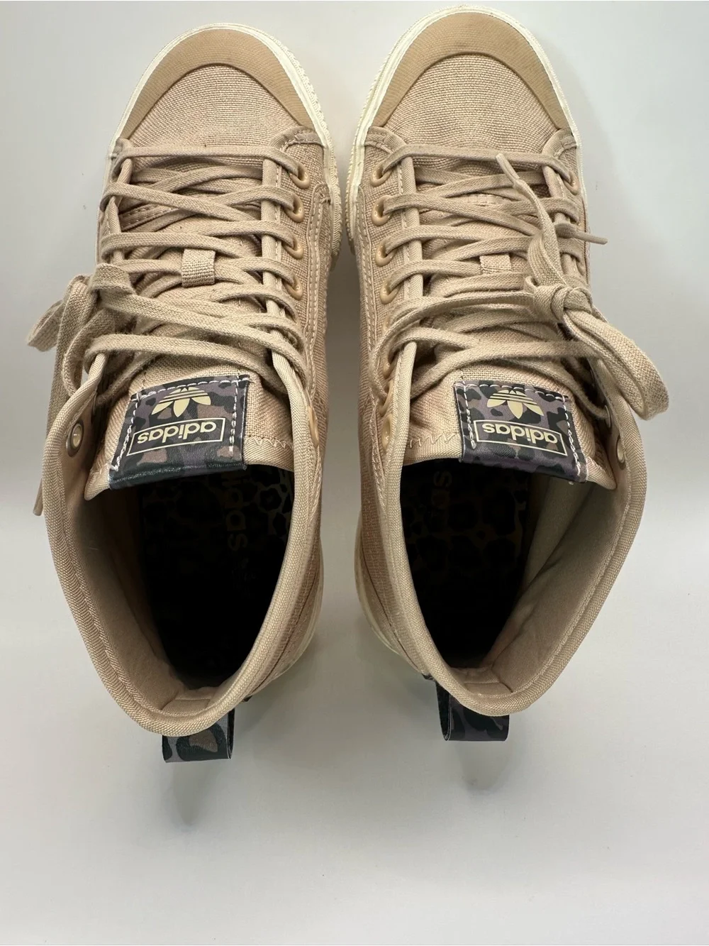 Adidas Women High-Top Sneakers in Beige/Tan